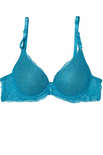 Blue bra on a white background