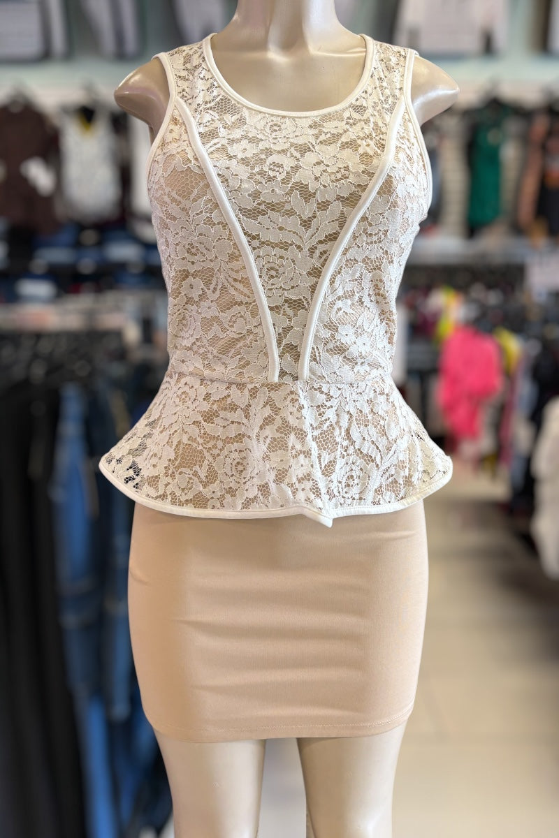 Laced Peplum Top Dress