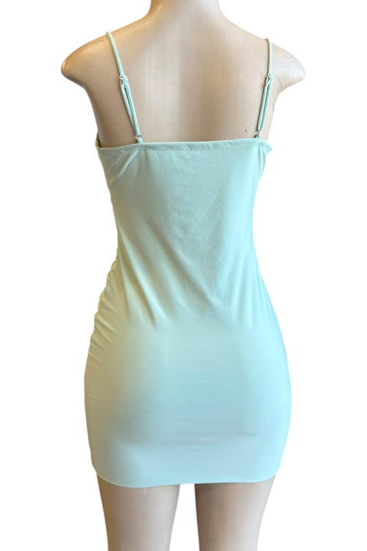 Mnt slip dress on a mannequin with a white background