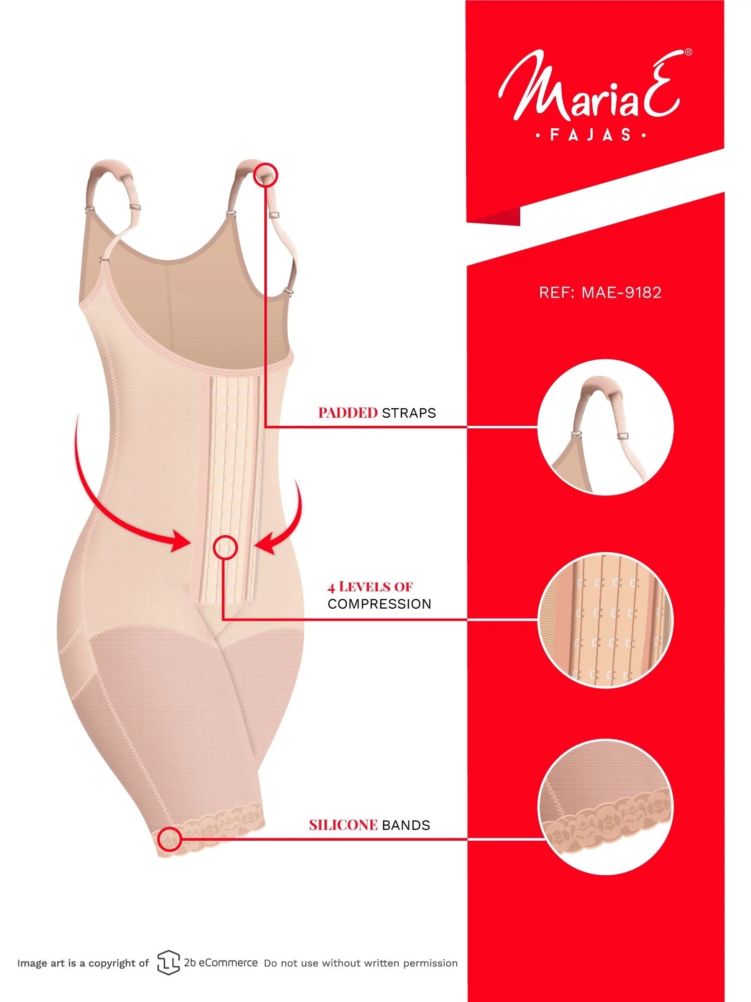 Postpartum Shapewear with Shoulder Pads | Daily and Postsurgical Use | Powernet #9182