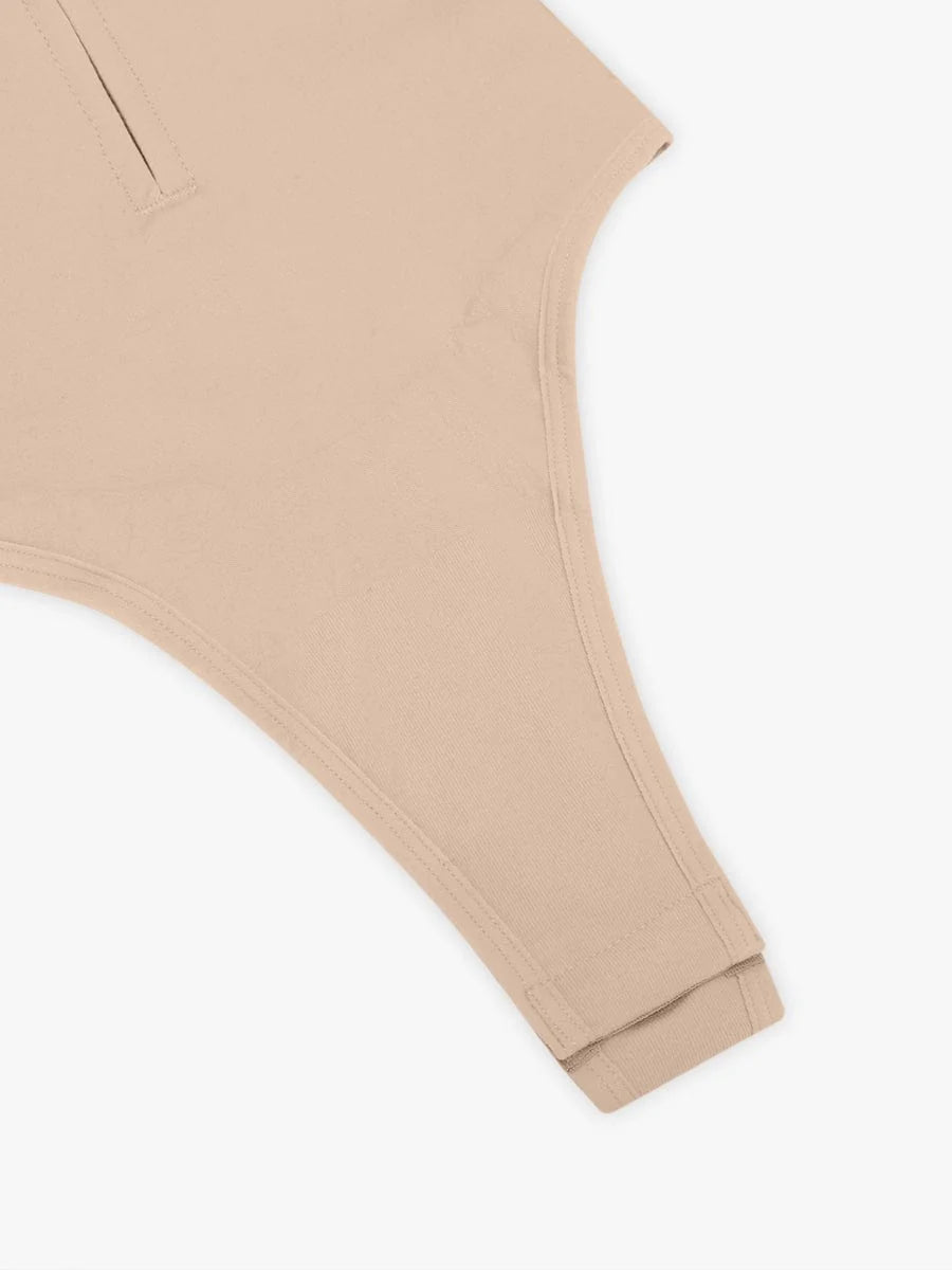 Beige top close up on a white background