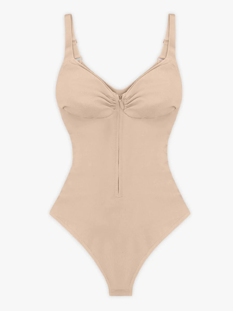 Beige bodysuit on a white background