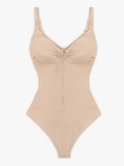 Beige bodysuit on a white background