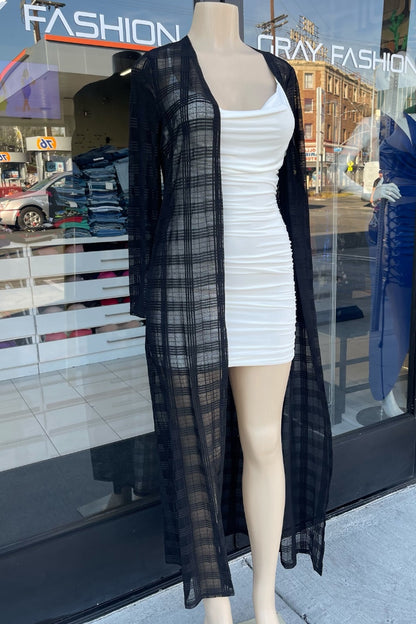 Mesh Maxi Cardigan