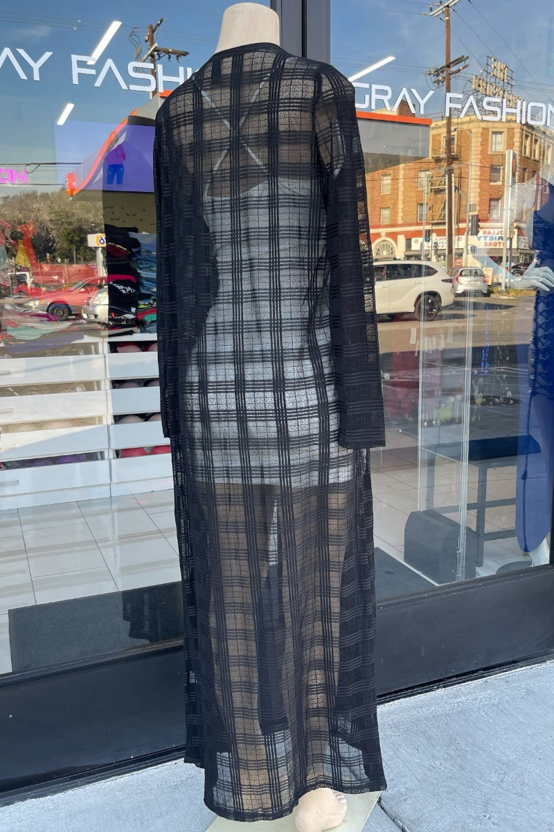 Mesh Maxi Cardigan