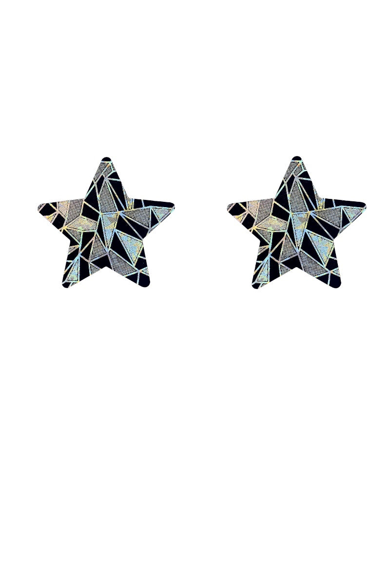 Star-shaped pasties with mosaic design on a white background
