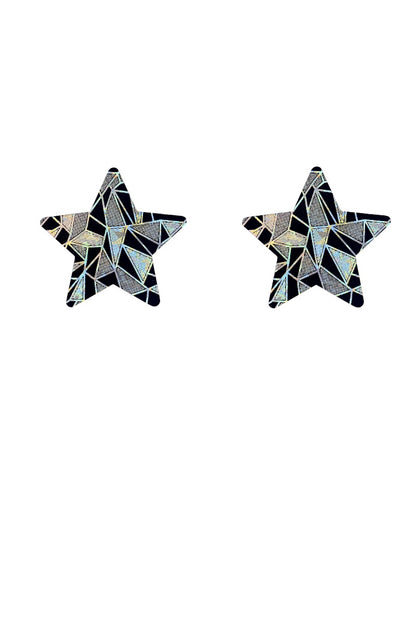 Star-shaped pasties with mosaic design on a white background