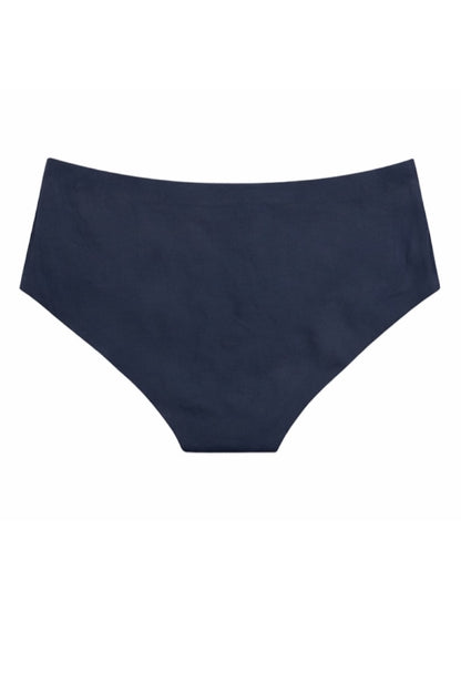Navy blue bikini bottom on a white background