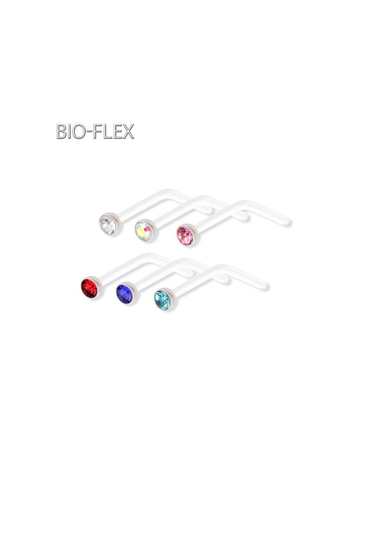 Diamond L Shaped Bio Flex Nose Ring - Bio Flex