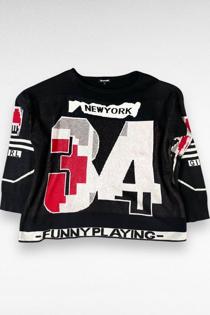 NY 34 Printed Pull Over Sweater