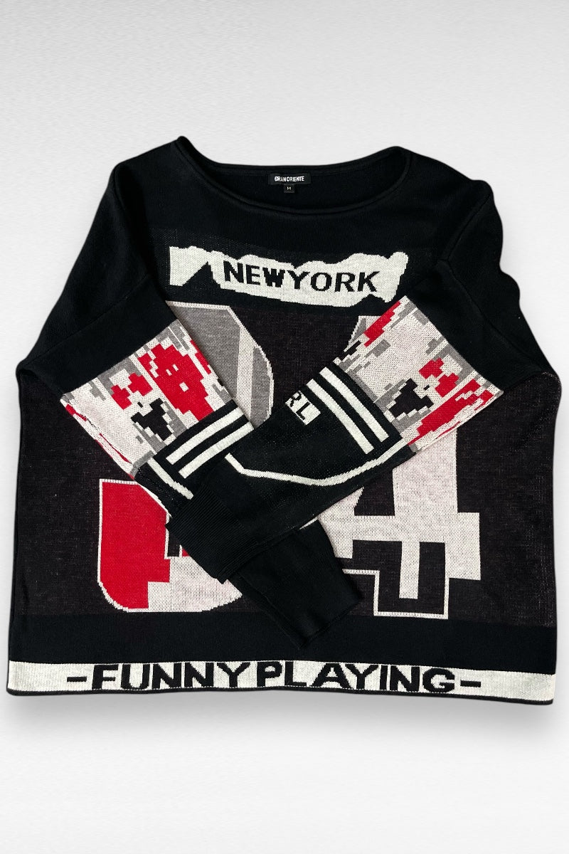 NY 34 Printed Pull Over Sweater