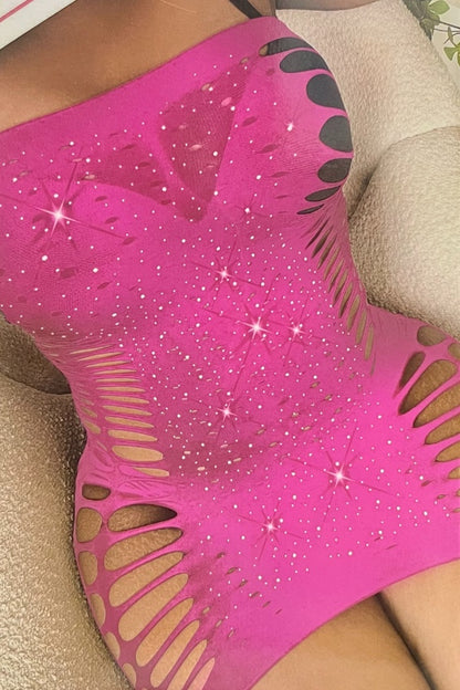 Cutout Rhinestone Tube Dress