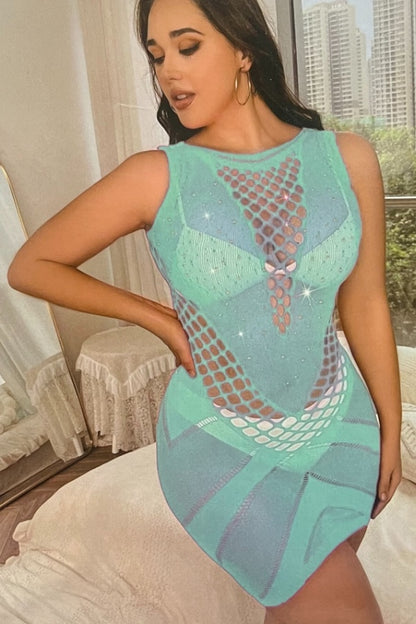 Studded Cut Out Lingerie Dress