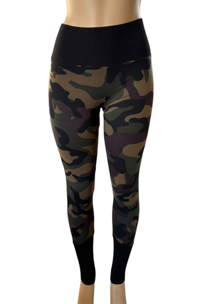 Camo Ribbed Trim Leggings #PZ7275