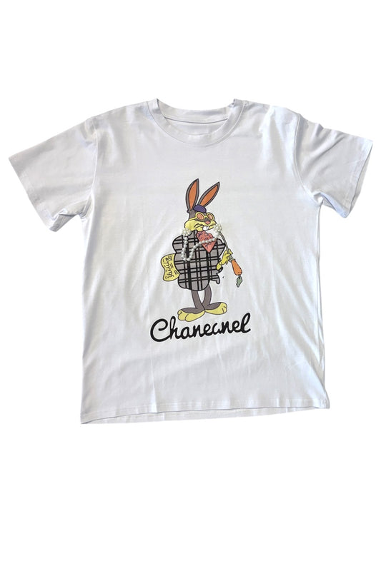 Pearl Bunny Graphic T Shirt - White
