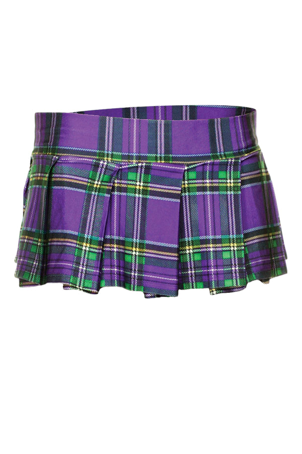 Pleated Plaid Schoolgirl Skirt