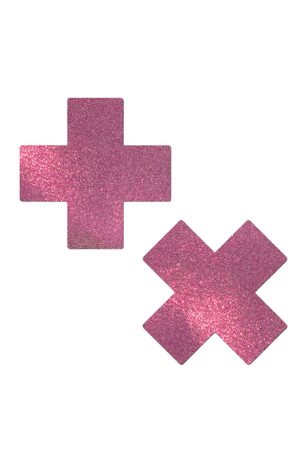 Glitter Cross Pasties - Pastease - Pink