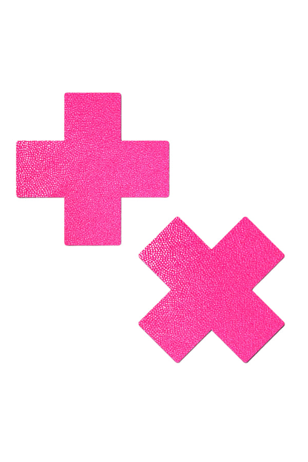 Neon Cross Nipple Pasties Pastease - Neon Pink