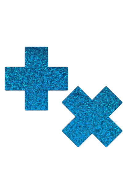 Glitter Cross Pasties - Pastease - Turquoise