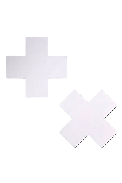 Solid Cross Nipple Pasties Pastease - White