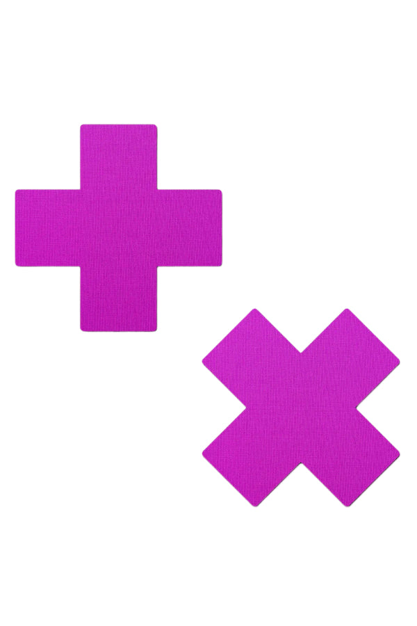 Neon Cross Nipple Pasties Pastease - Neon Purple