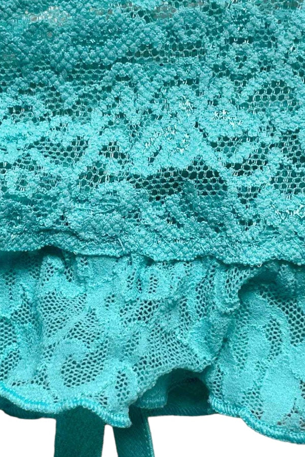 Ruffled Lace Garter Belt - Turquosie
