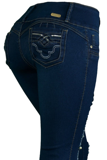 Pearl Studded Ripped Jeans