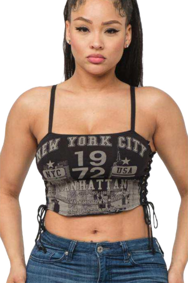 NYC Side Lace Up Crop Top