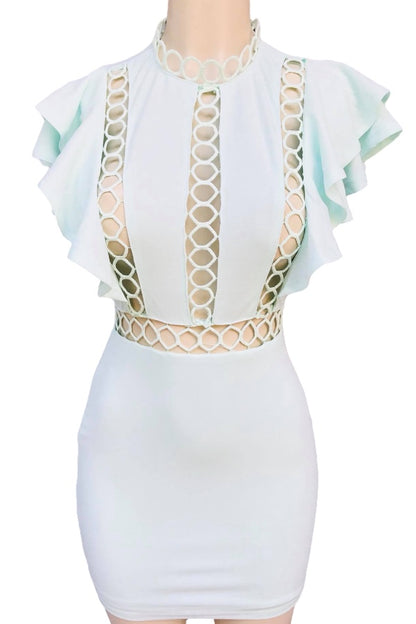 Ring Ladder Trimmed Dress W/ Ruffled Sleeves