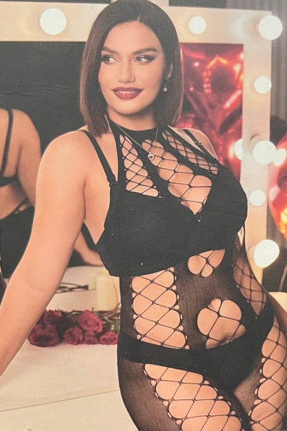 Cross Me Halter Bodystocking