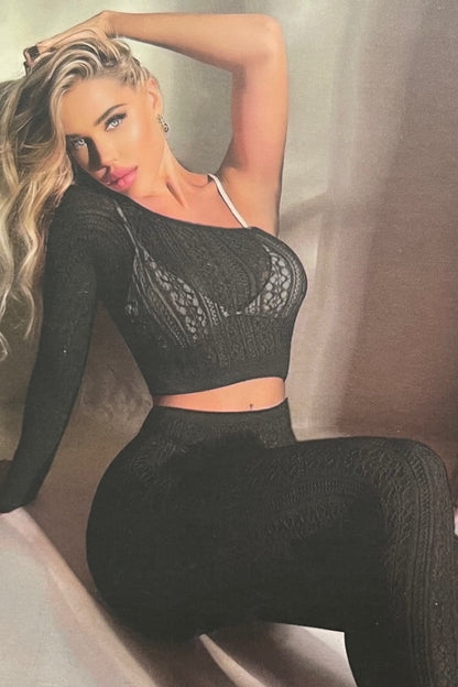 One Shoulder Bodystocking Set
