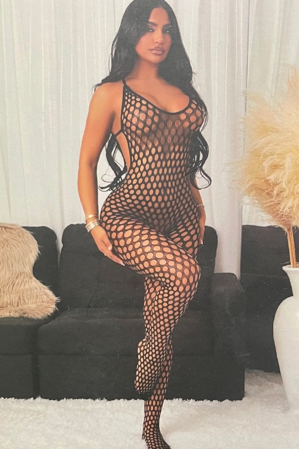 Fishnet Crossed Back Bodystocking