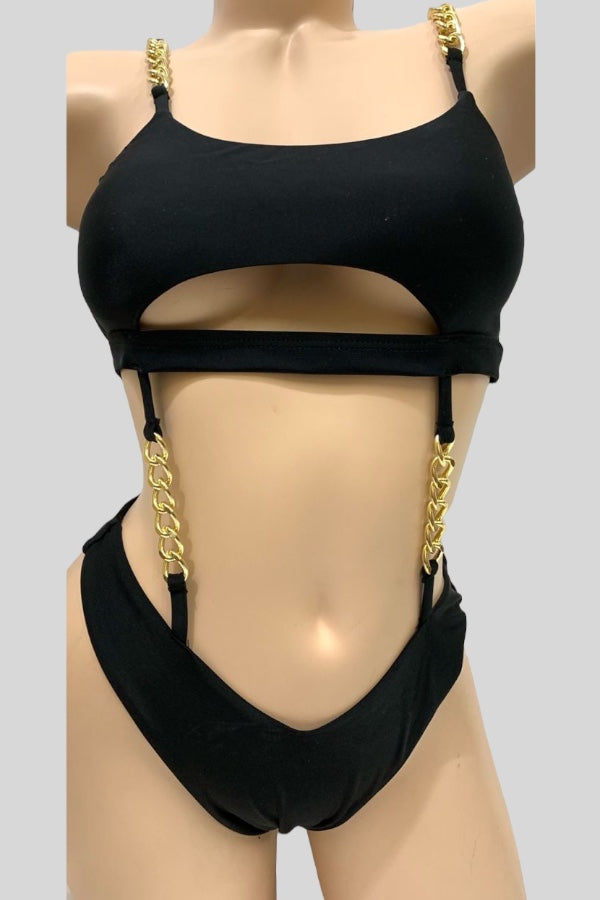 Cut Open Chain Swimsuit