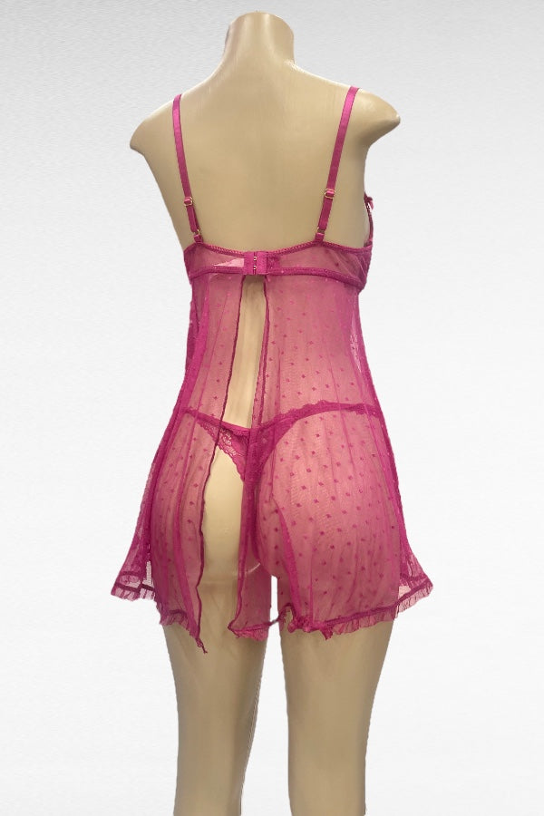 Underwire Fishnet and Lace Babydoll