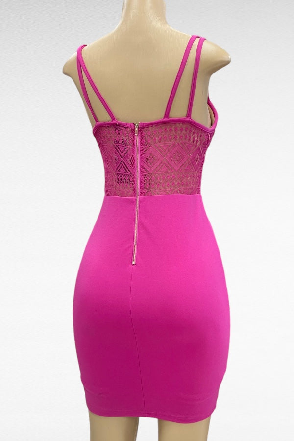 Caged Bustier Lace Dress