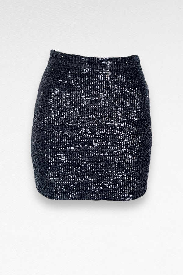 Velvet Sequin Mini Skirt