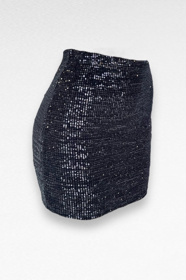 Velvet Sequin Mini Skirt