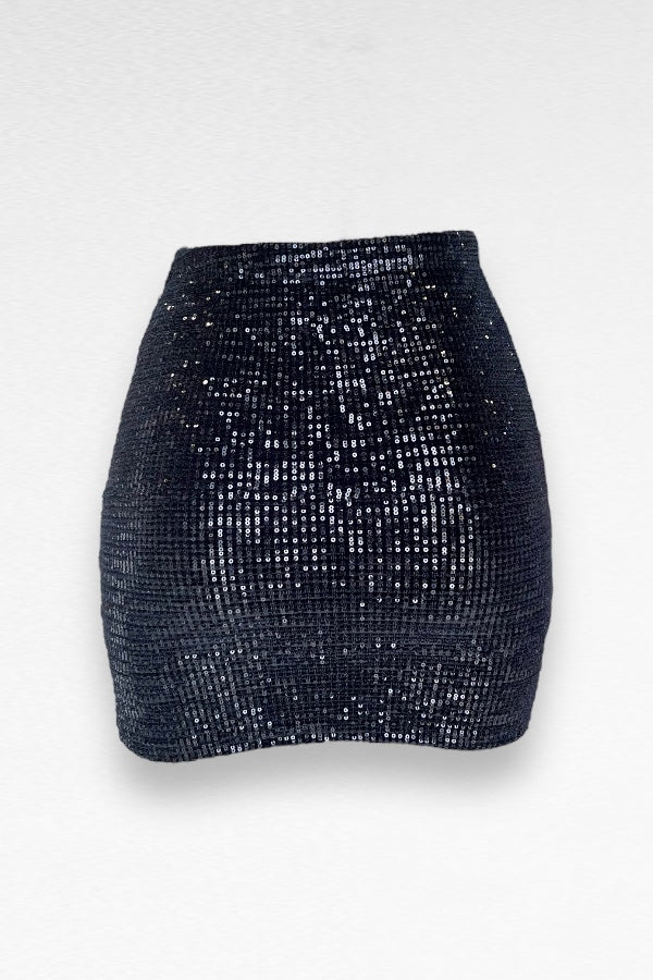 Velvet Sequin Mini Skirt