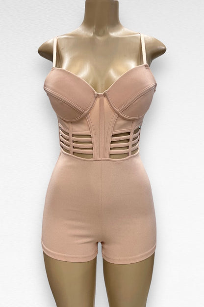 Caged Bustier Bodycon Romper