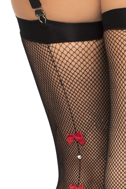 Sally Fishnet Thigh High Stockings