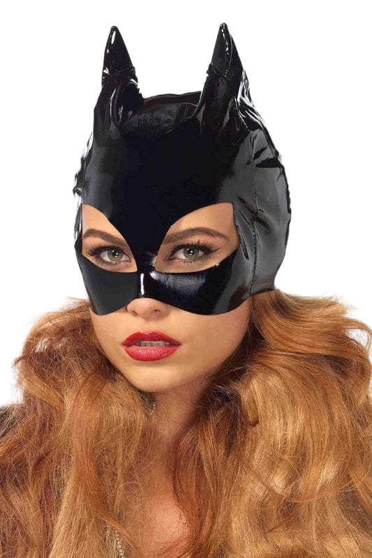 Wet Look Vinyl Catwoman Costume Mask