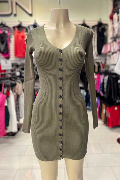 Sweater Button Up Dress