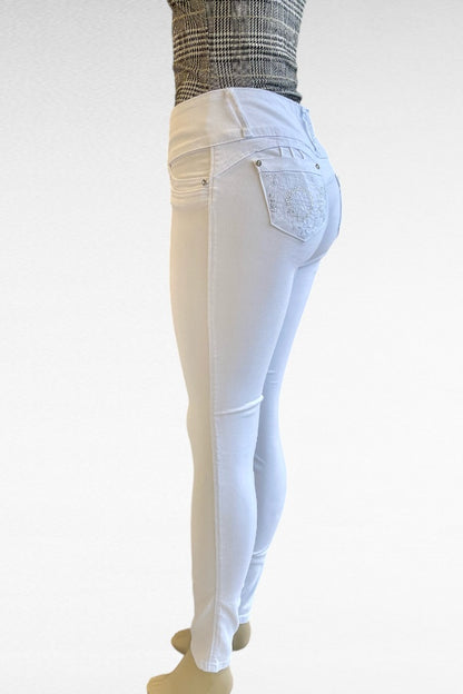 Studded Flowers Mid Rise Jeans