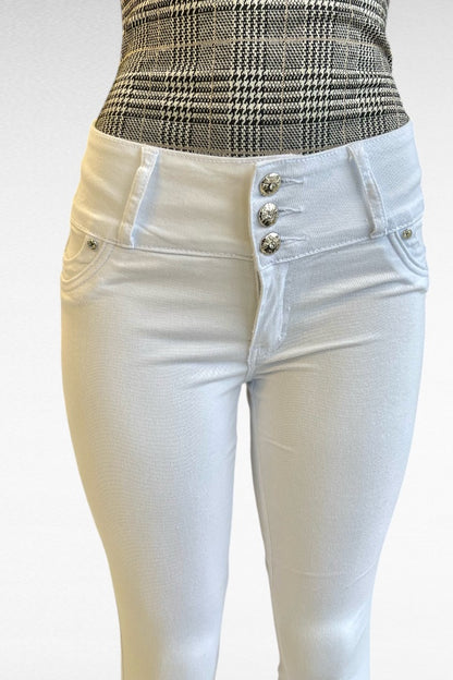 Studded Flowers Mid Rise Jeans