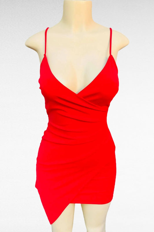 Classic Wrap Dress - Red