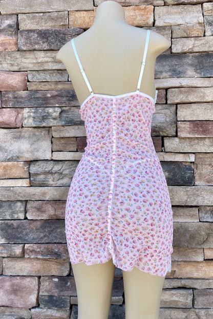 Floral Mesh Babydoll Set