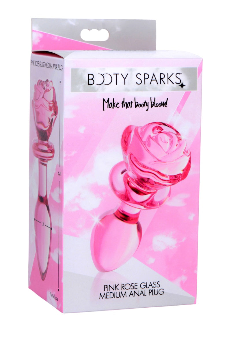 Booty Sparks Medium Rose Glass Plug