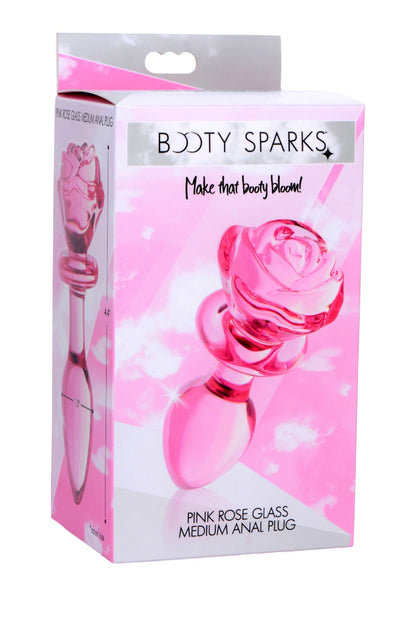 Booty Sparks Medium Rose Glass Plug