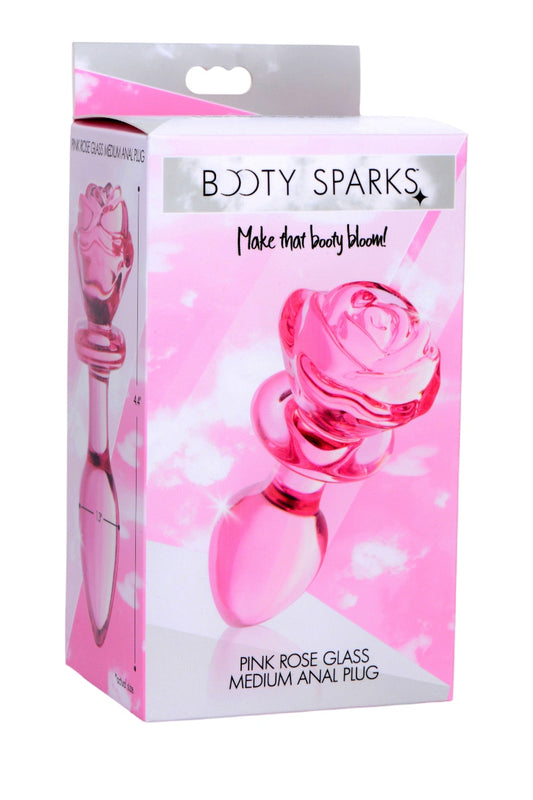Booty Sparks Medium Rose Glass Plug