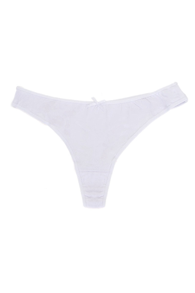 Elastic Cotton Thong Panty